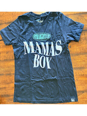 Slyfox Threads Straight Up Mama's Boy Graphic T-Shirt Black Youth Large
